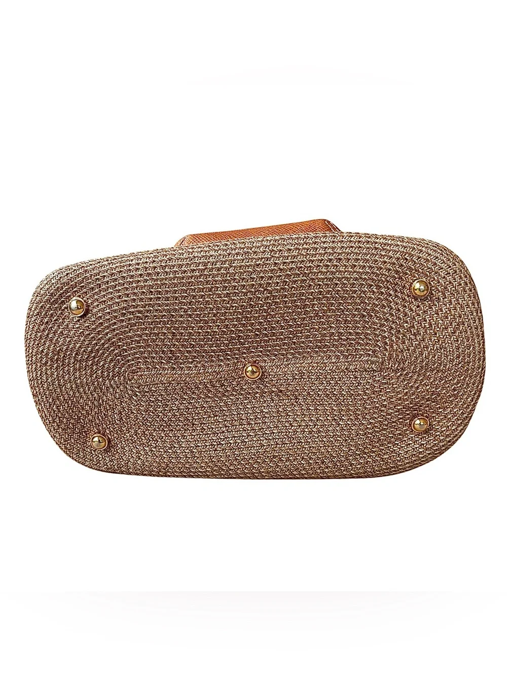 ERIC JAVITS “Squishee” Straw & Leather Small Bag